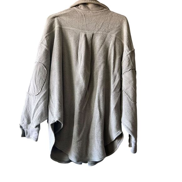 Free People Oversized Ruby Jacket Shacket Womens Small Boyfriend Gray Boho Beach - Picture 2 of 16